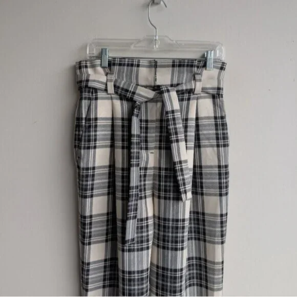 Zara plaid tie waist pants/trousers - Picture 3 of 6